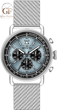Invicta 47359 Reloj de Pulsera de Malla con Esfera Azul y Cronómetro para Hombre